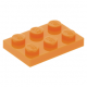 LEGO lapos elem 2x3, narancssárga (3021)